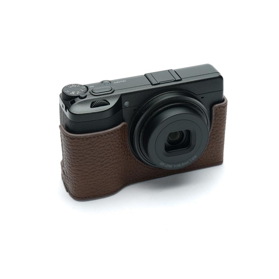 TP Original RICOH GR IV 用 ボディーハーフケース ダークブラウン
