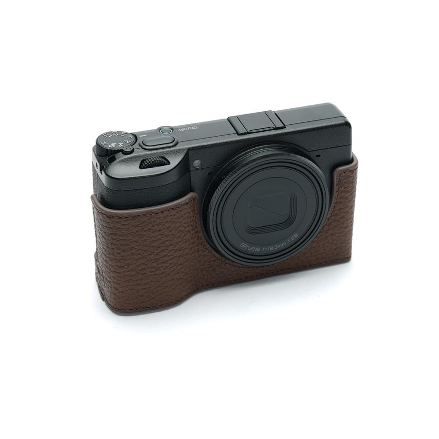 TP Original RICOH GR IV 用 ボディーハーフケース ダークブラウン