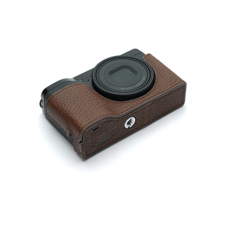 TP Original RICOH GR IV 用 ボディーハーフケース ダークブラウン