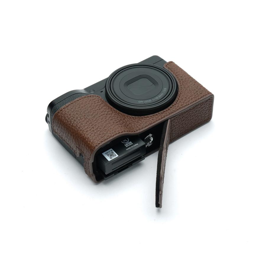 TP Original RICOH GR IV 用 ボディーハーフケース ダークブラウン
