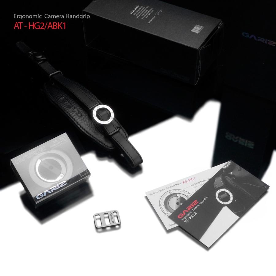 GARIZ/ゲリズ Italian Leathere with Alcantara カメラグリップ (プレートXA-PC1セットモデル) 　AT-HG2/ABK1 Ergonomic Camera Handgrip＋Plate ブラック | GARIZ
