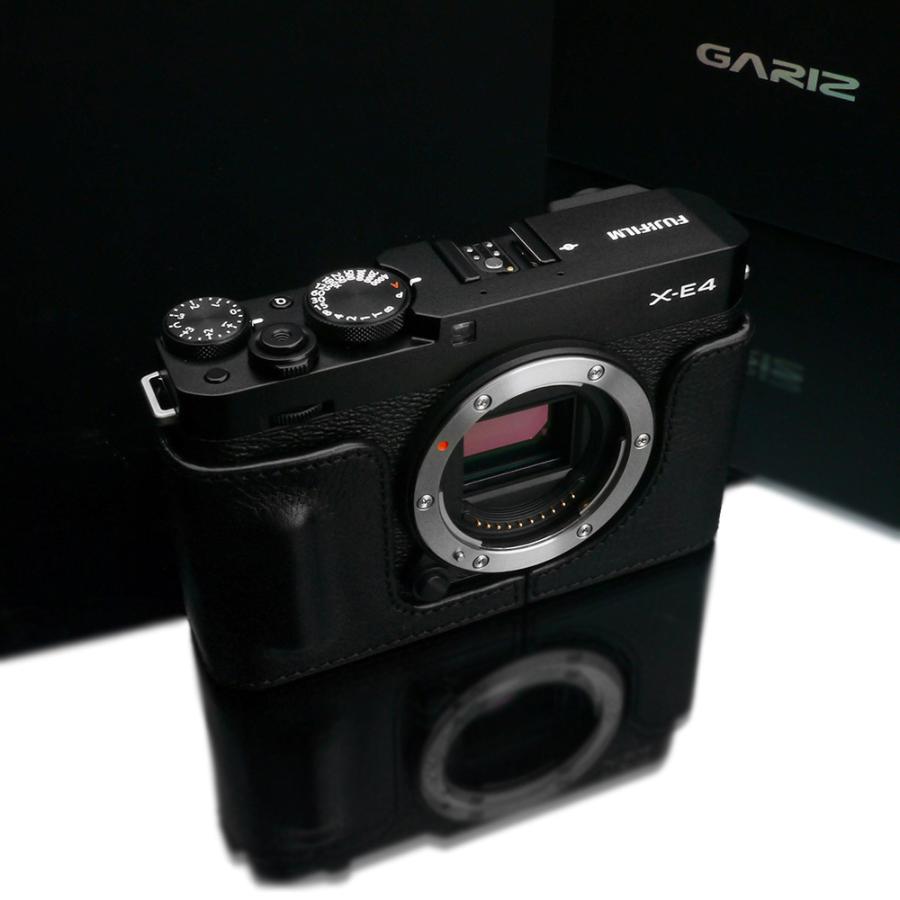 GARIZ/ゲリズ FUJIFILM X-E4用 本革カメラケース HG-XE4BK ブラック 