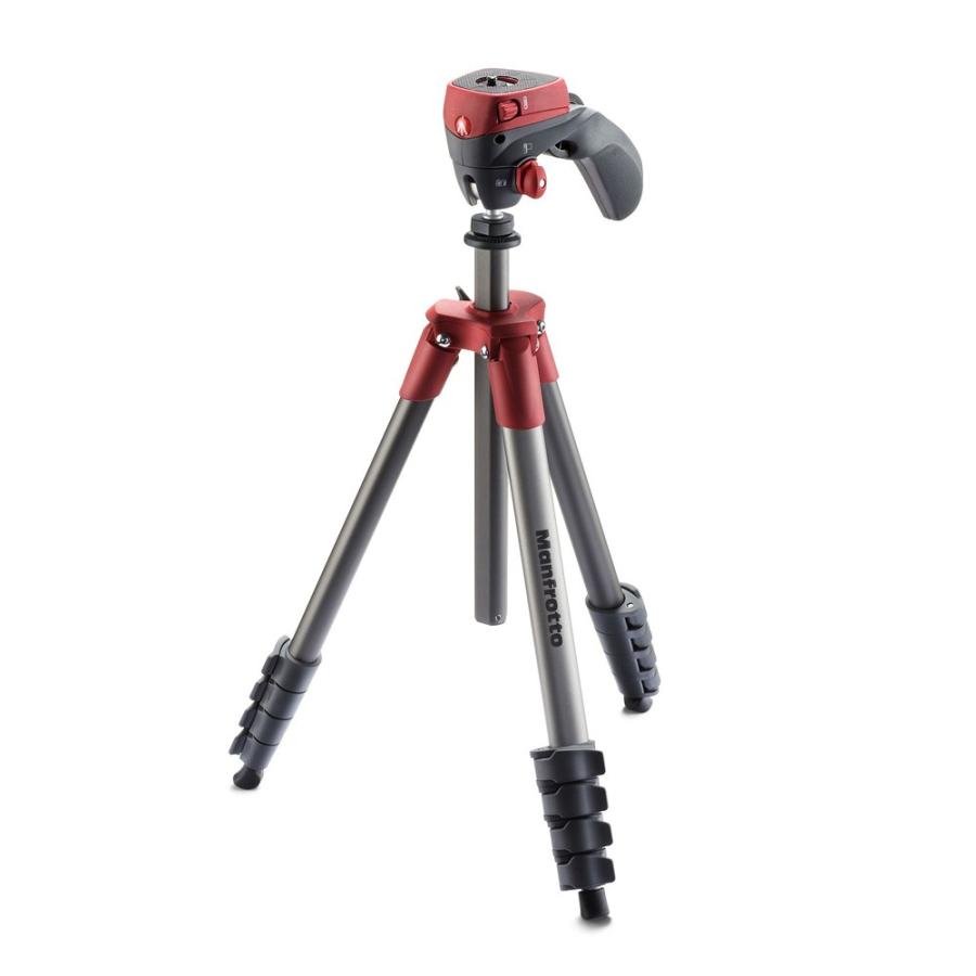 Manfrotto/マンフロット アクション三脚 COMPACTシリーズ フォト・ムービーキット レッド アルミ 5段 MKCOMPACTACN-RD | 