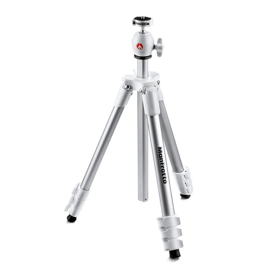 Manfrotto/マンフロット 三脚 COMPACT Light フォトキット アルミ 4段 ホワイト MKCOMPACTLT-WH | 