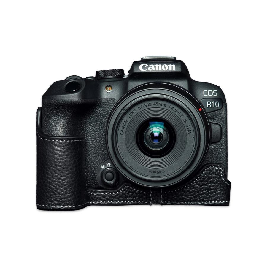 TP Original Canon EOS R10 用 ボディーハーフケース ブラック ［国内