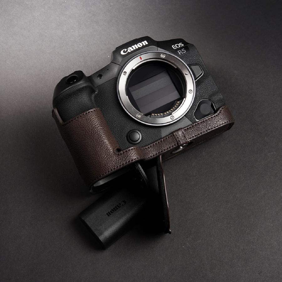 コハル Canon EOSR5＋ボディーハーフケース TP Original Canon EOS R5 用 ボディーハーフケース ダークブラウン