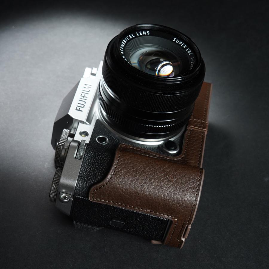 TP Original FUJIFILM X-T5 用 ボディーハーフケース ダークブラウン