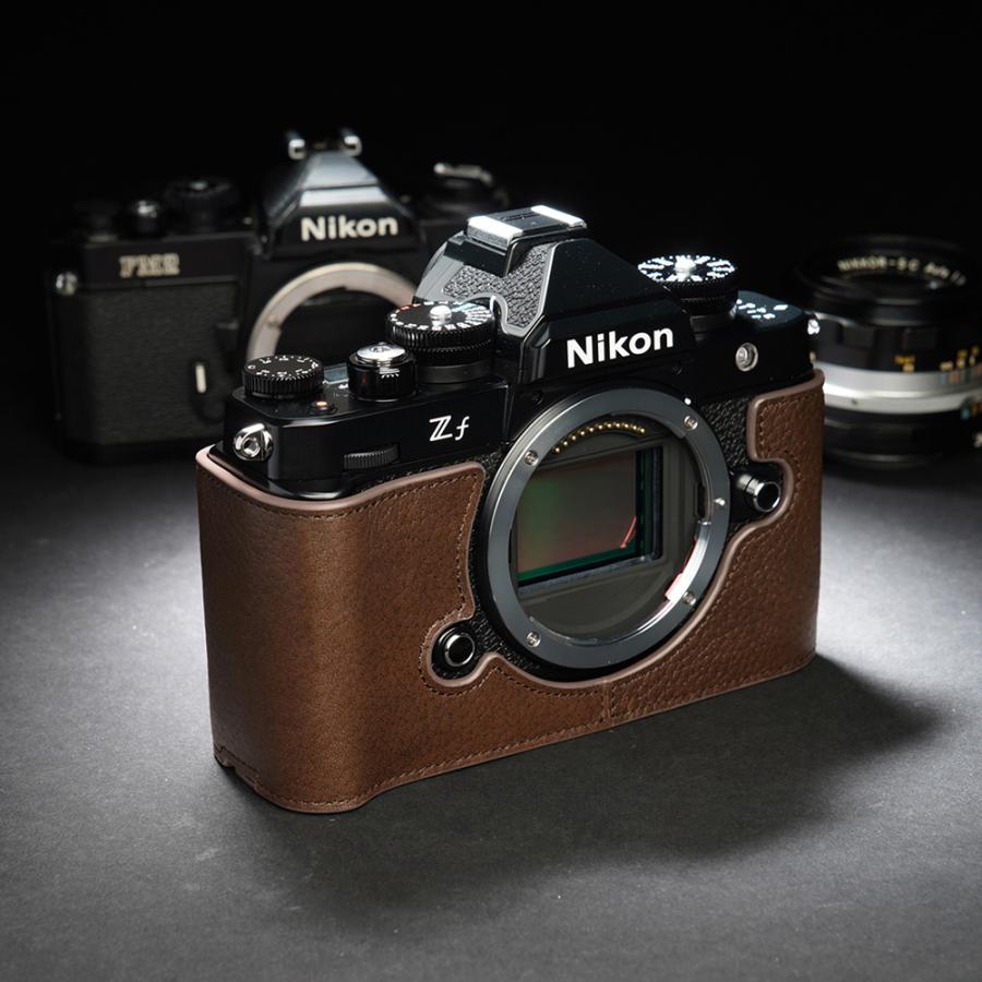 TP Original Nikon Zf 用 ボディーハーフケース ダークブラウン