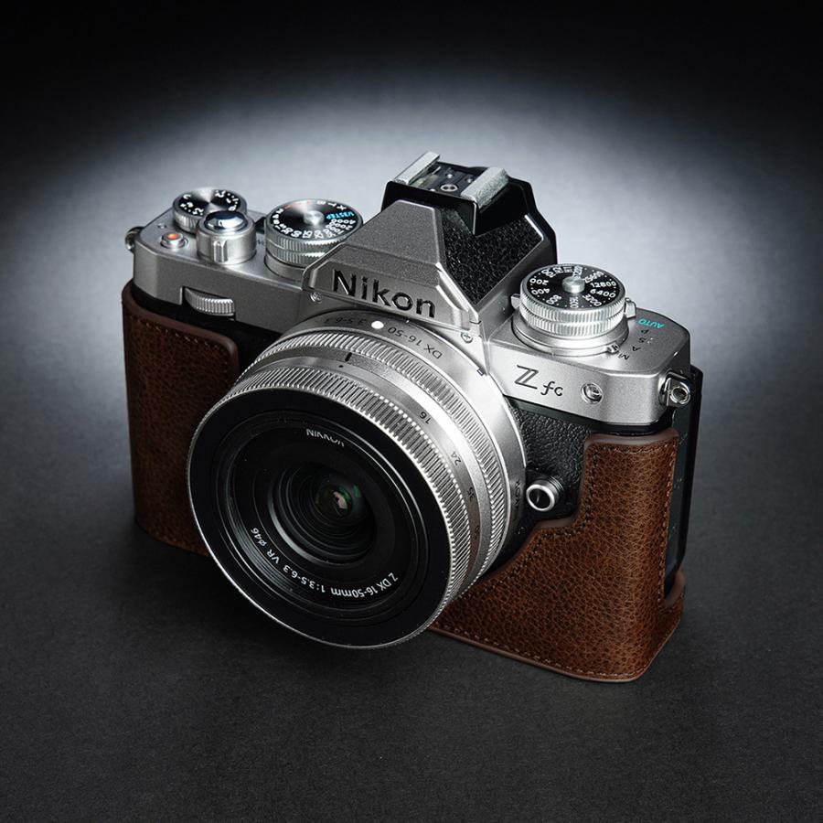 TP Original Nikon Z fc 用 ボディーハーフケース ダークブラウン