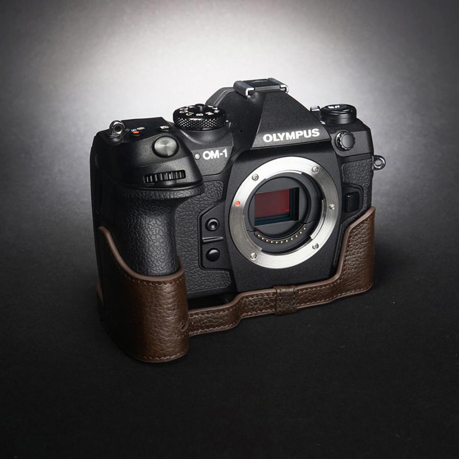 オリンパス　OM-1 ケース付き　オプションレンズ　付き　OLYMPUS 美品 TP Original OM SYSTEM OM-1 用 ボディーハーフケース ダークブラウン