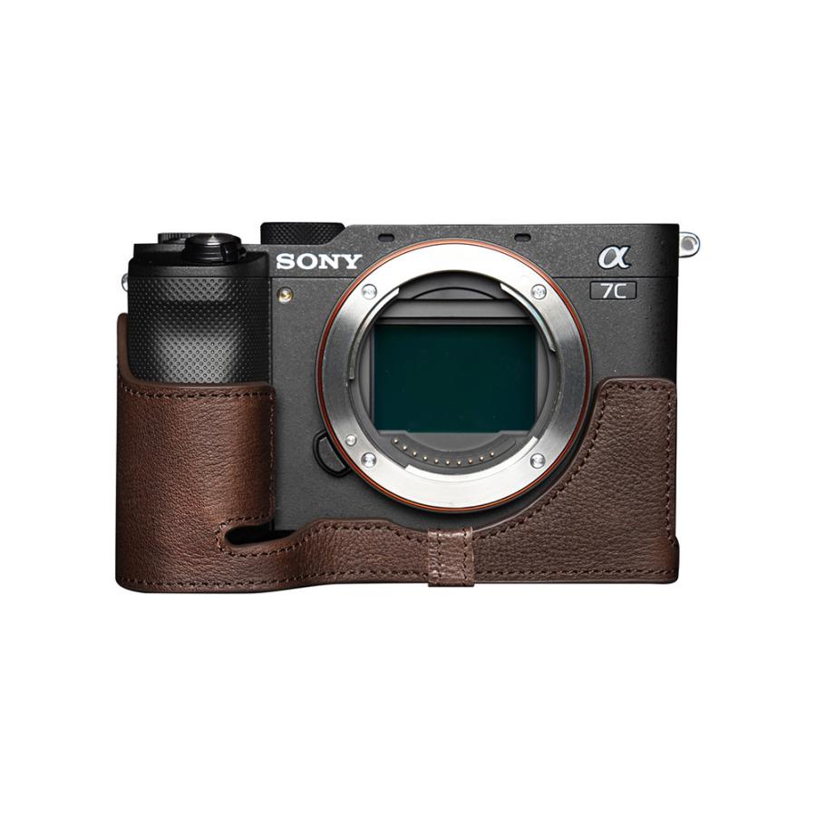 TP Original SONY α7C 用 ボディーハーフケース ダークブラウン ［国内