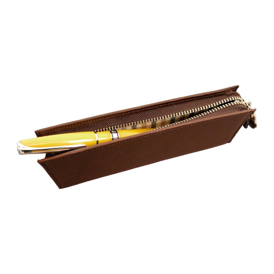 ペンケース グローブ革 角形（茶） |  | 01