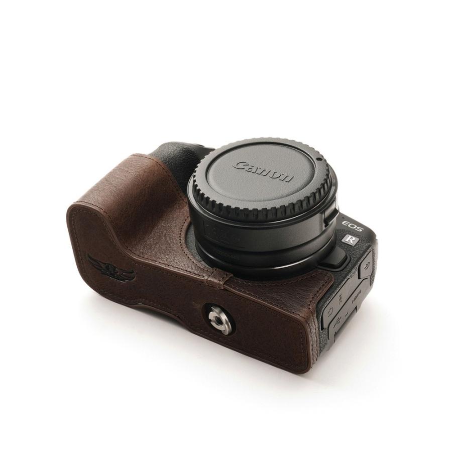 TP Original Canon EOS RP 用 ボディーハーフケース ダークブラウン