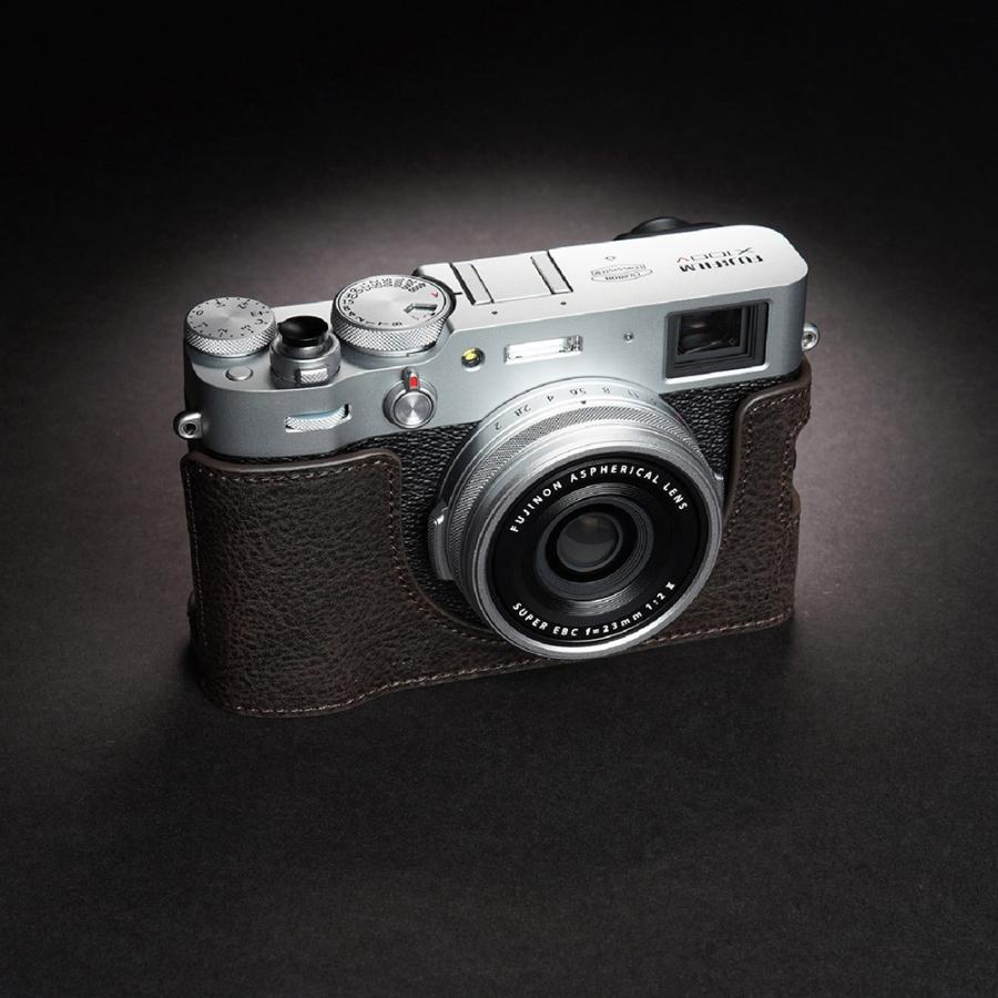 TP Original FUJIFIFILM X100V 用 ボディーハーフケース ダークブラウン ［国内正規品］｜laughs｜02