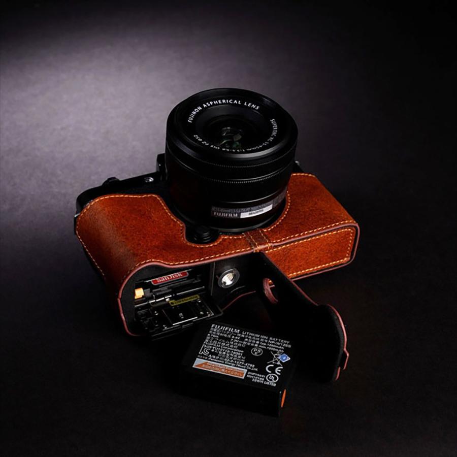 TP Original FUJIFILM X-T100 用 ボディーハーフケース ブラウン