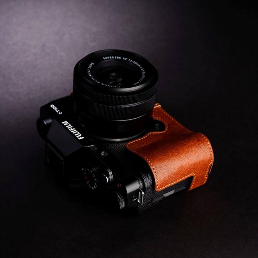 Fujifirm X-T100 ダークブラウン&TTartisan40mmセット TP Original FUJIFILM X-T100 用 ボディーハーフケース ブラウン