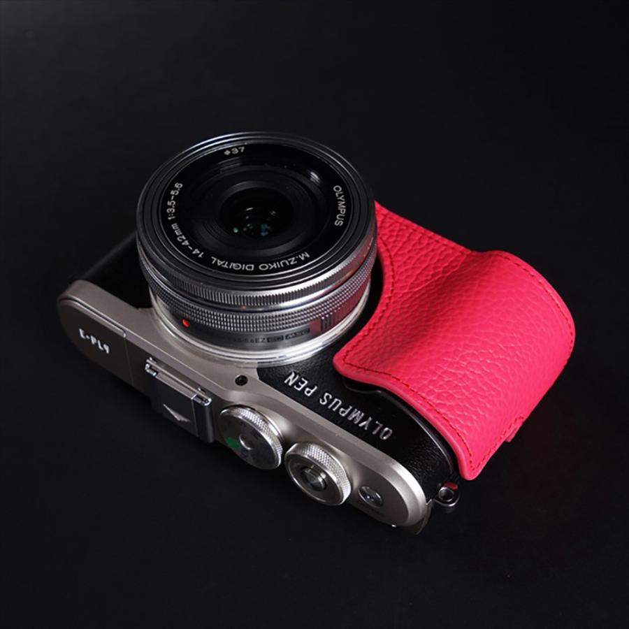 TP Original OLYMPUS PEN E-PL9 用 ボディーハーフケース ピンク