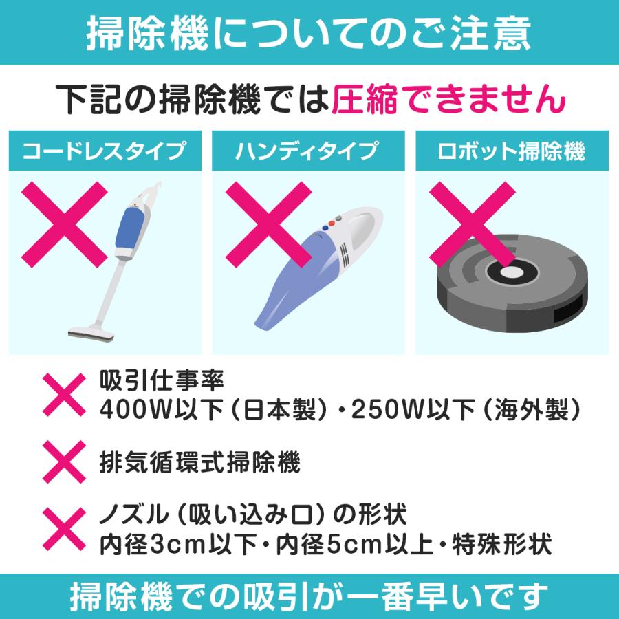 圧縮袋 旅行用 ふとん 衣類 布団 ポンプ マットレス 掃除機 吸引機 ダイソン 掃除機なし 掃除機不要｜laundly｜03