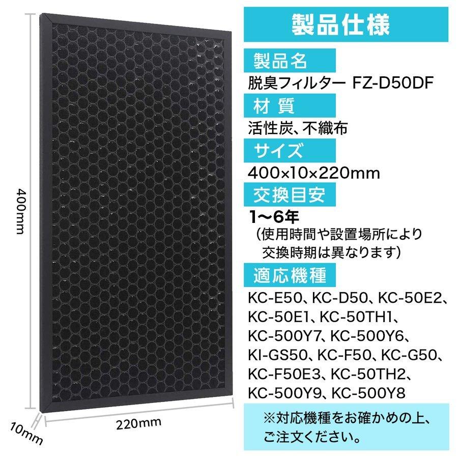 フィルター交換 空気清浄機 加湿機 互換 脱臭フィルター 交換用フィルター 加湿空気清浄機 HEPAフィルター 集じんフィルター FZ-D50HF FZ-D50DF SHARP シャープ｜laundly｜06