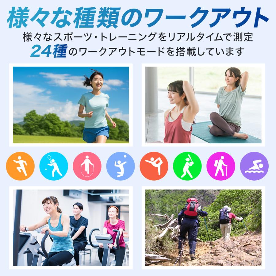 スマートウォッチ 体温 心拍数 血圧 睡眠モニタリング 日本語 防水 LINE 通話機能 歩数計 腕時計 | ブランド登録なし | 07