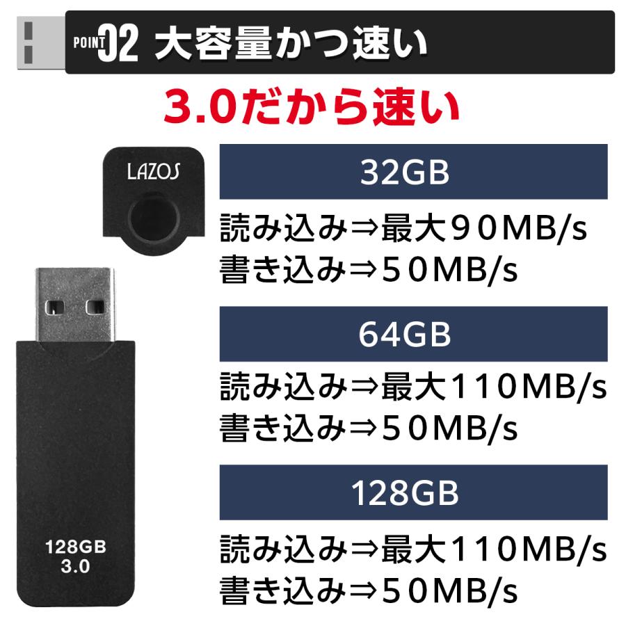 USBメモリ 128GB 64GB 32GB USB3.0 高速 軽量 スリム 小型 フラッシュメモリ メモリースティック | ブランド登録なし | 11