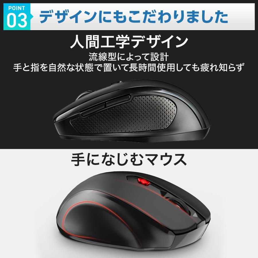 マウス ワイヤレスマウス 無線 静音 ゲーミングマウス 光学式 5ボタン