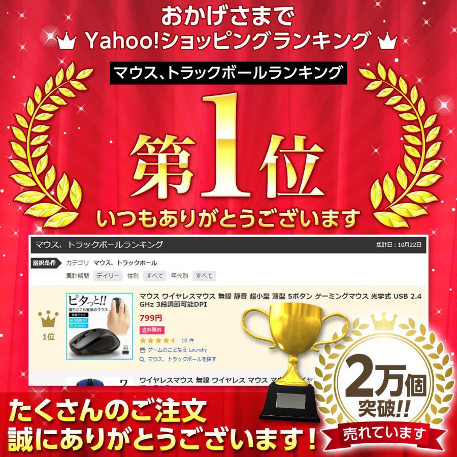 マウス ワイヤレスマウス 無線 静音 ゲーミングマウス 光学式 5ボタン Mac Windows | ブランド登録なし | 04