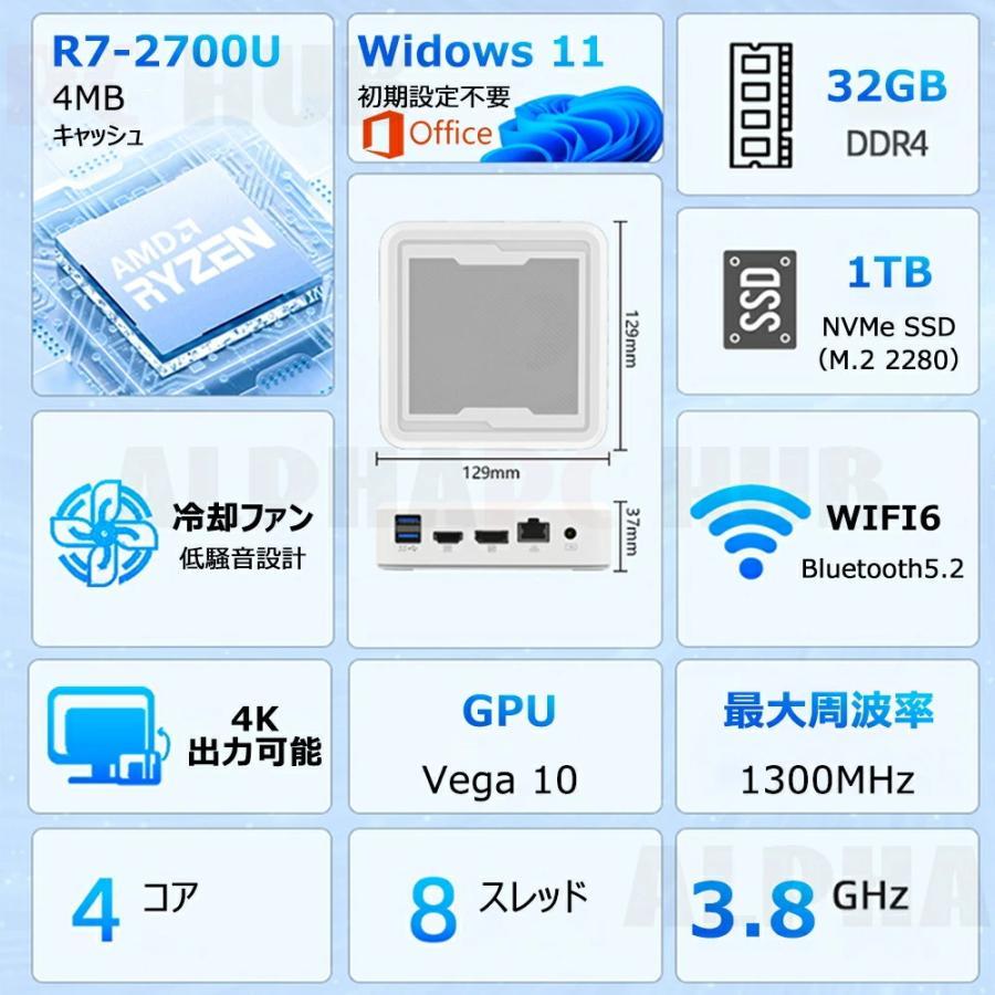 ミニPC 新品 Windows11 ミニパソコン mini pc office付き デスクトップ