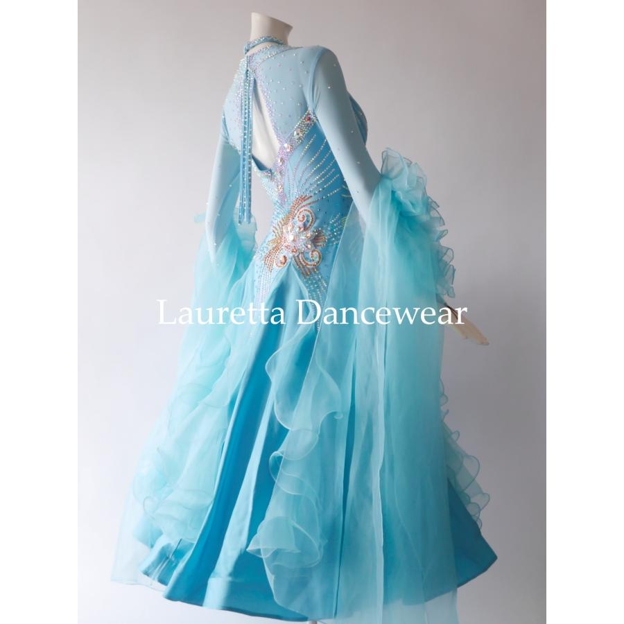 新品✨ラウレッタ 社交ダンスドレス バックワードネックレス M 高級仕様 競技 Lauretta Dancewear 社交ダンスドレス衣装 スタンダード モダン 競技