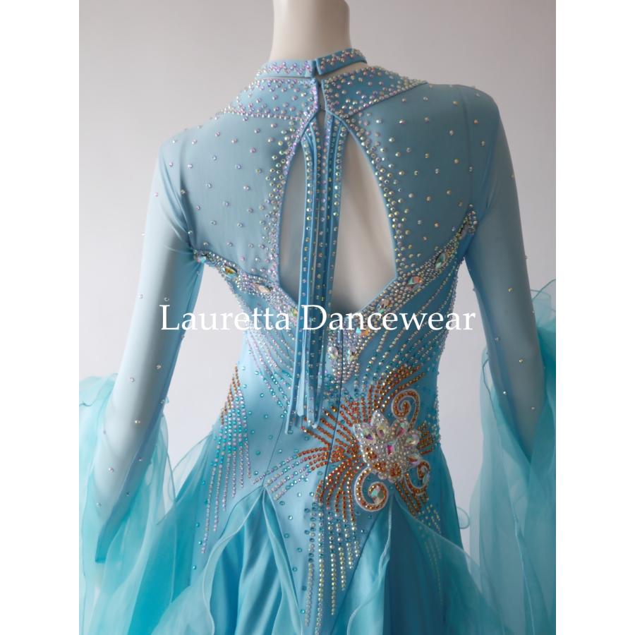 新品✨ラウレッタ 社交ダンスドレス バックワードネックレス M 高級仕様 競技 Lauretta Dancewear 社交ダンスドレス衣装 スタンダード モダン 競技