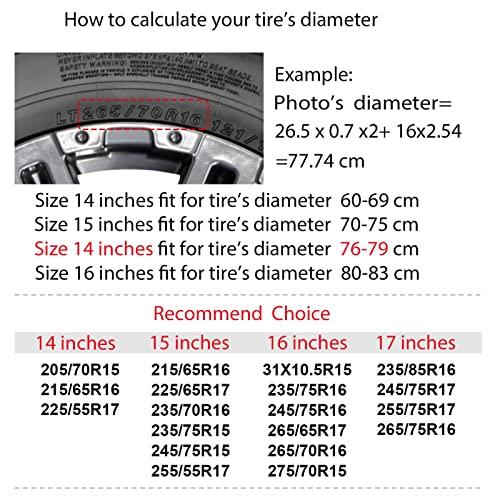 Delerain　Spare　Tire　Waterproof　for　Wheel　Retriever　Truck　Dust-Proof　SUV　UV　Vehicle　Universal　Golden　Fit　Cover　RV　Jeep　Sun　Covers　and　Many　Trailer　(17