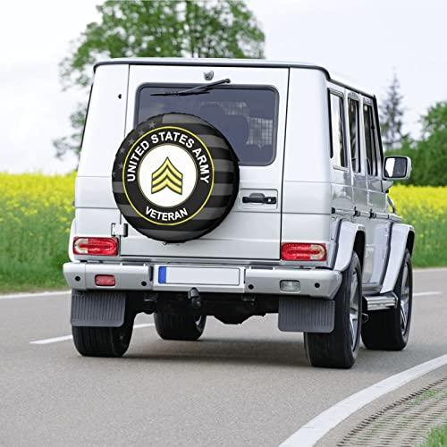 Us Army Sergeant Veteran Spare Tire Cover Wheel Guard Tire Cover Weatherproof Wheel Cover Universal for Trailer SUV Truck Camping Travel Trailer - 2