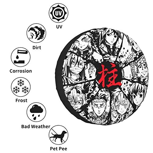 NEVAY　Anime　Demon　Wrangler　Wheel　Spare　Tire　Slayer　Rv　Trailers　Cover　Waterproof　Cover　Protectors　for　Dust-Proof　Travel　Universal　SUV　Camper　Jeep　Truck