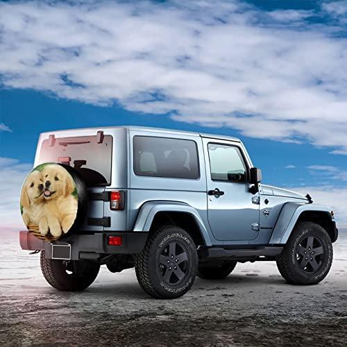 Spare　Tire　Cover　Wheel　Wheel　Inch　Puppy　Golden　Retriever　Tire　Waterproof　Universal　Dust-Proof　Print　16　Cover　Protector