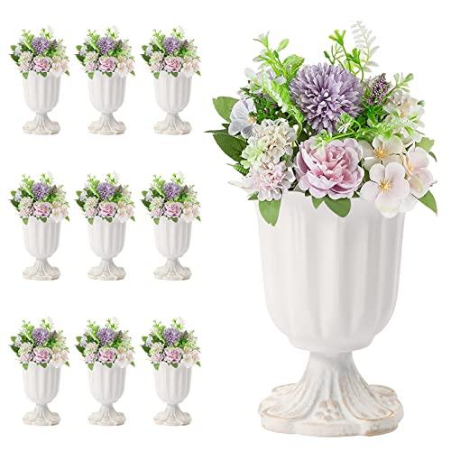 Wedding Flower Vases, 10Pcs Platinum Compote Vase Wedding Centerpieces
