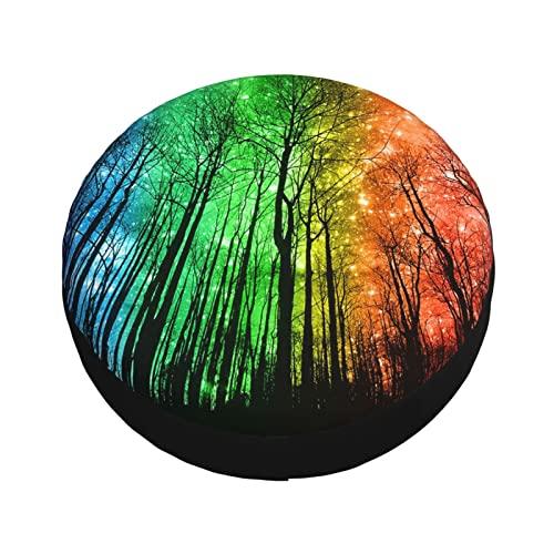 Rainbow　Forest　Spare　Wheel　Cover　Universal　Trailer　Tire　Dust-Proof　Waterproof　Truck　for　Trailer　Protectors　Camper　17　SUV　inch　Rv　Fit　Travel