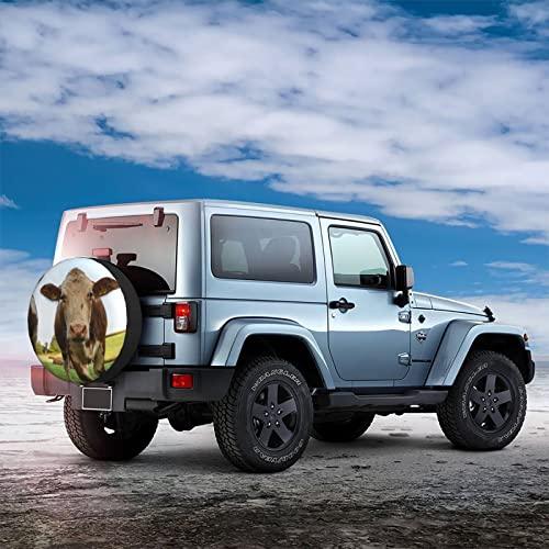 Cows　Curiosity　Tire　Dust-Proof　Wheel　Universal　Cover　for　Jeep　Waterproof　Cover　Spare　RV　inch　Tire　14　SUV　Camper　Trailer　Fit　Accessories