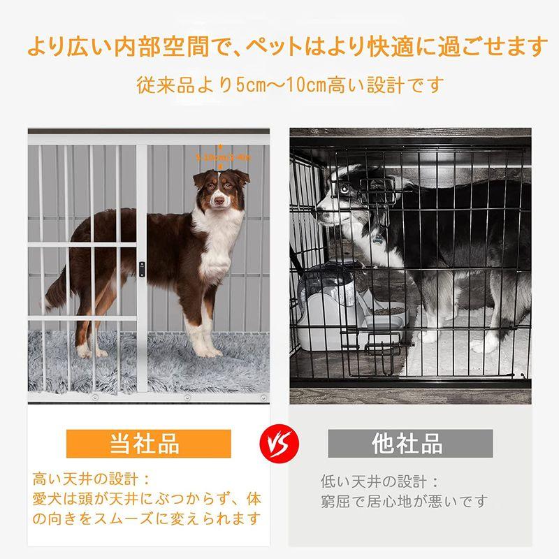 【新品 未使用 日本製】 犬用ケージ 屋根付き 小型犬 中型犬 大型 白 頑丈 トレー付き 犬ケージサークル 室内 犬小屋 木製 おしゃれ ペットケージ ウッディサー 【FK1939001224】(10373円)