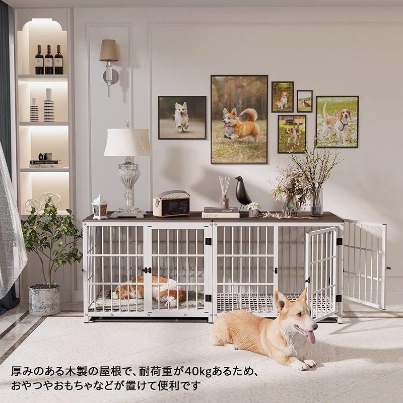 【新品 未使用 日本製】 犬用ケージ 屋根付き 小型犬 中型犬 大型 白 頑丈 トレー付き 犬ケージサークル 室内 犬小屋 木製 おしゃれ ペットケージ ウッディサー 【FK1939001224】(10373円)