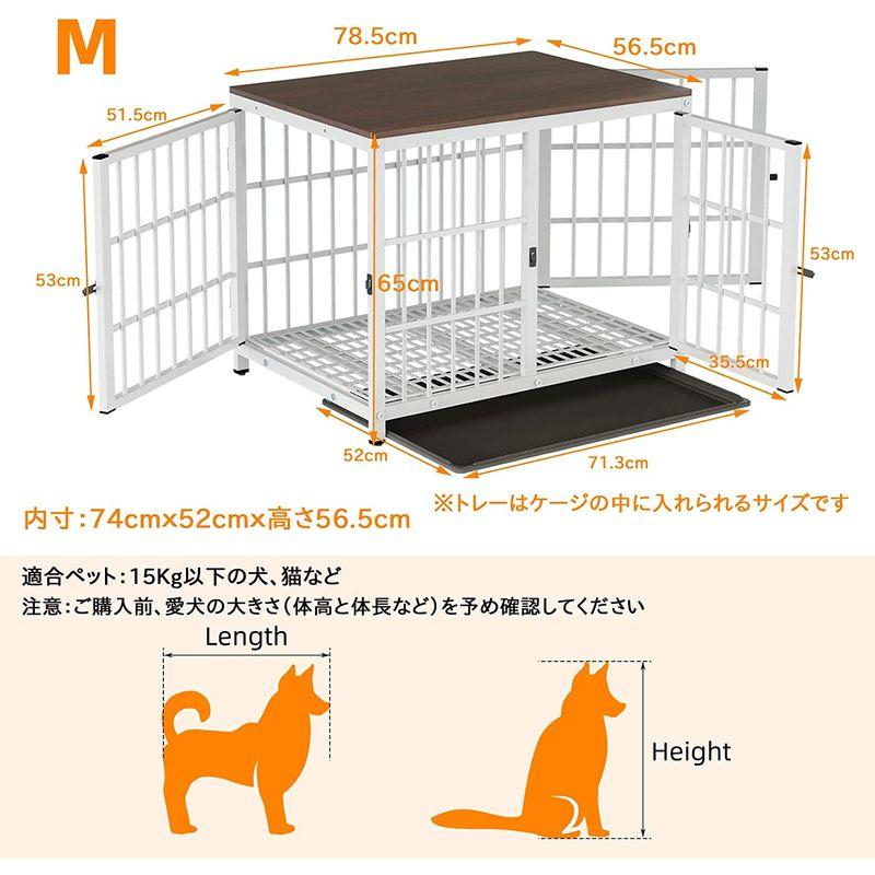 【新品 未使用 日本製】 犬用ケージ 屋根付き 小型犬 中型犬 大型 白 頑丈 トレー付き 犬ケージサークル 室内 犬小屋 木製 おしゃれ ペットケージ ウッディサー 【FK1939001224】(10373円)