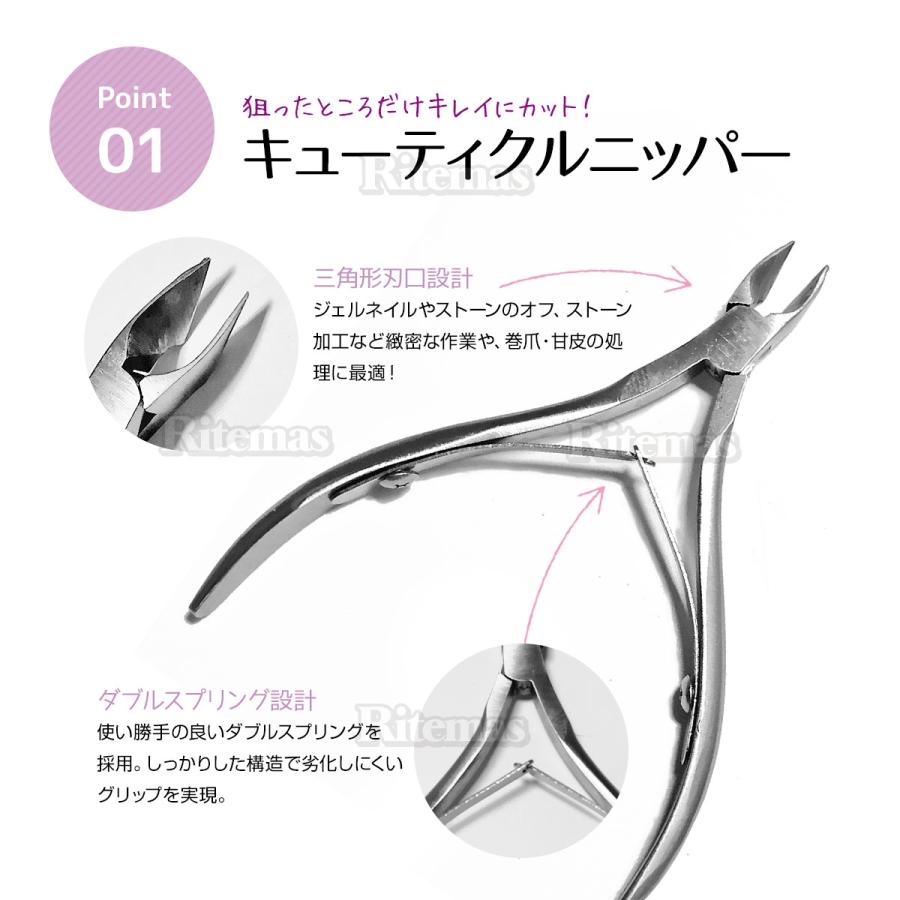 ネイルケアセット キューティクルニッパー ダブルスプリング