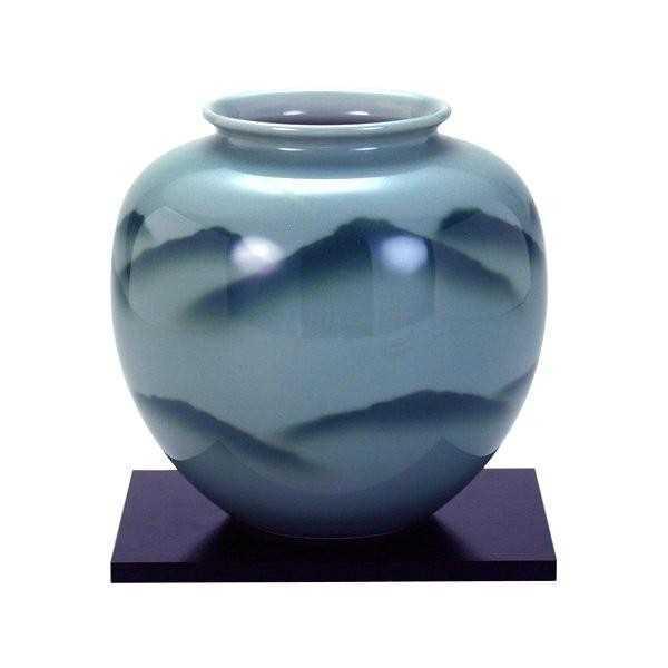 専門ショップ 九谷焼 花瓶関連 6号花瓶 N165-08 青磁山 花瓶、花器