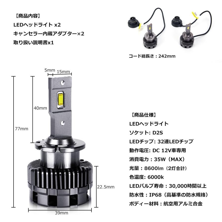 D2s Led ヘッドライト 汎用 車検対応 輸入車対応 外車 Led 純正hidをled化 交換 ホワイト5700k 8600lm 35w 12v車 Rmd2s057 Atオフィスyahoo ショッピング店 通販 Yahoo ショッピング