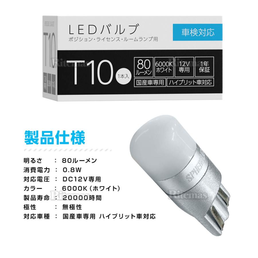 SPHERE LIGHT（スフィアライト） 補修用 LED バルブ T10 6000K 80lm 1