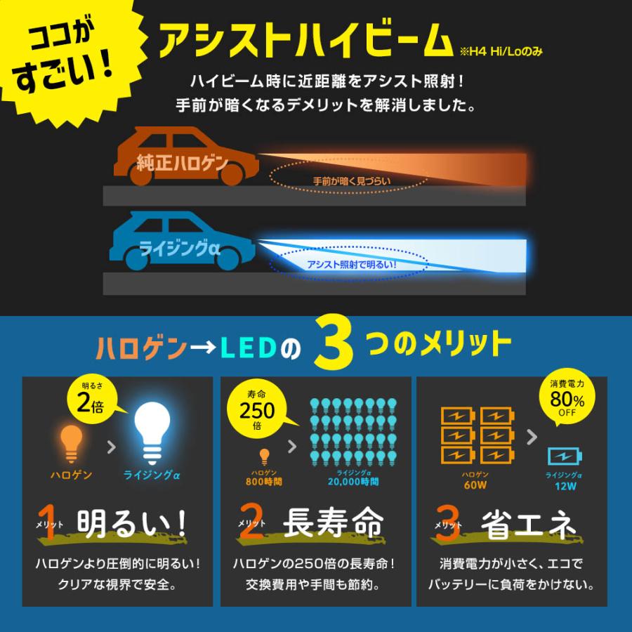 SPHERE LIGHT（スフィアライト） 2年保証 RIZINGα H8 H9 H11 H16 6000K