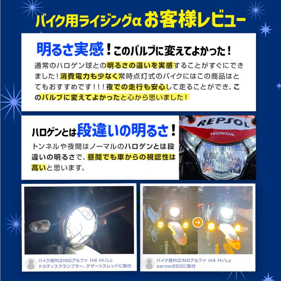 確認中　スフィアライト　ライジングアルファ　二輪用　バイク用 SPHERE LIGHT（スフィアライト） 2年保証 バイク用 RIZINGα H4 Hi/Lo