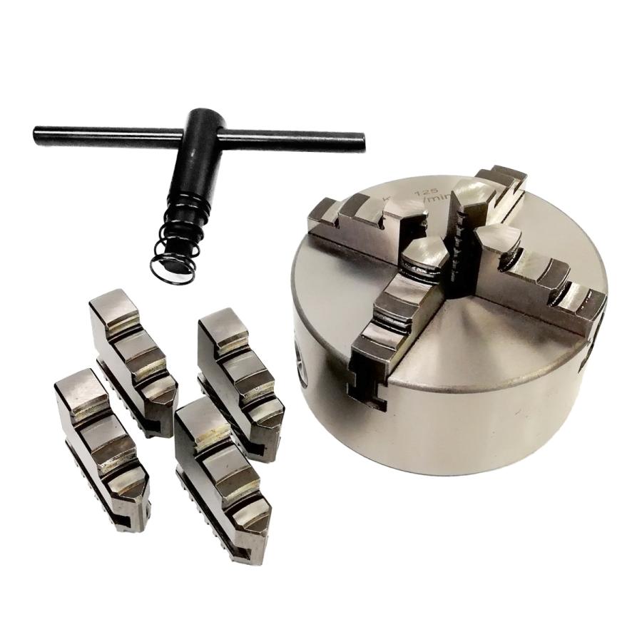 旋盤チャック 四爪 125mm スクロールチャック 一体爪型 4ジョー 旋盤チャック 四爪 125mm スクロールチャック 一体爪型 4ジョー