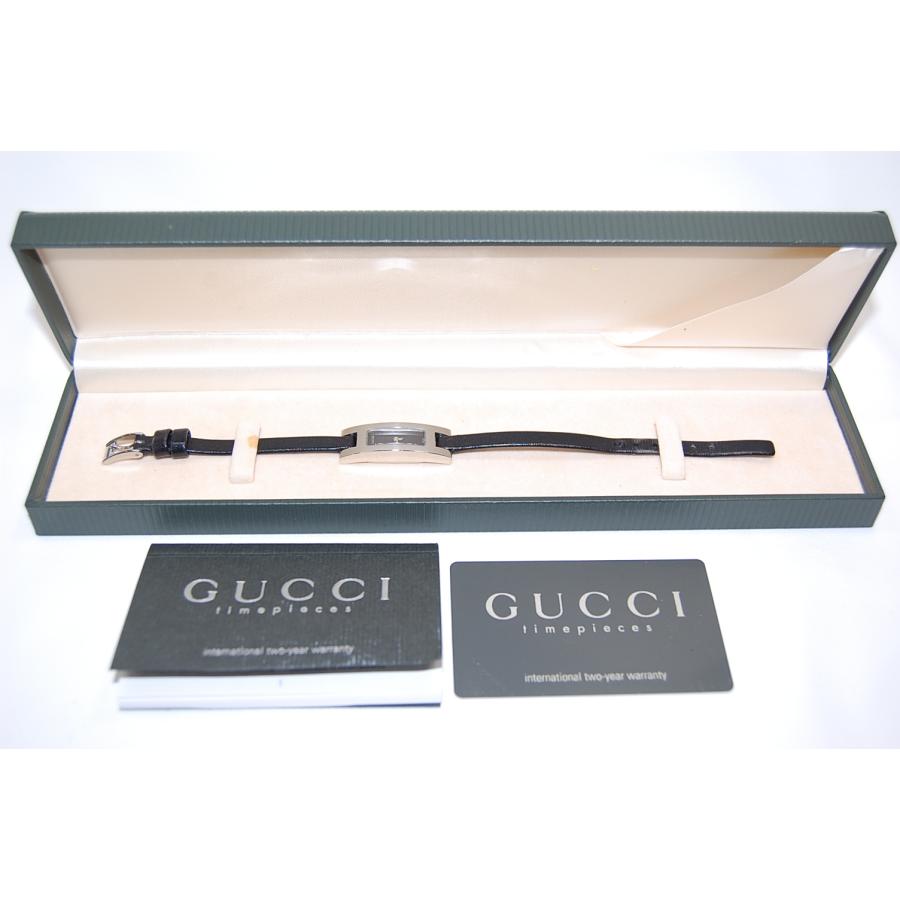 GUCCI グッチ GUCCI 3900L ブラック文字盤 SSx革ベルト  