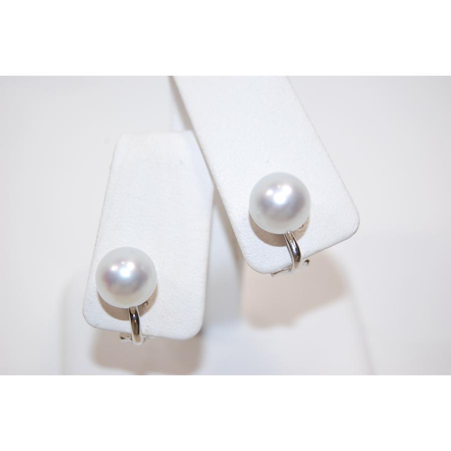 Pt900 プラチナ パール 本真珠 イヤリング 9．8mm