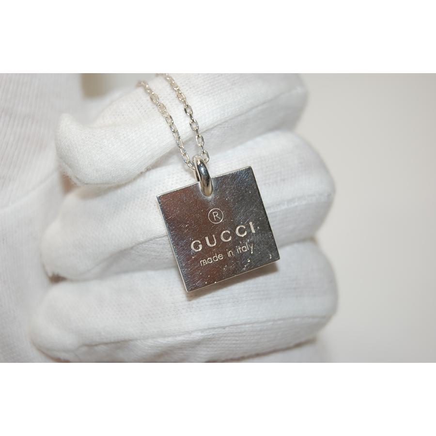 グッチ GUCCI スクエア ネックレス③ 約50cm GUCCI グッチ GUCCI スクエアペンダント ロゴ ネックレス